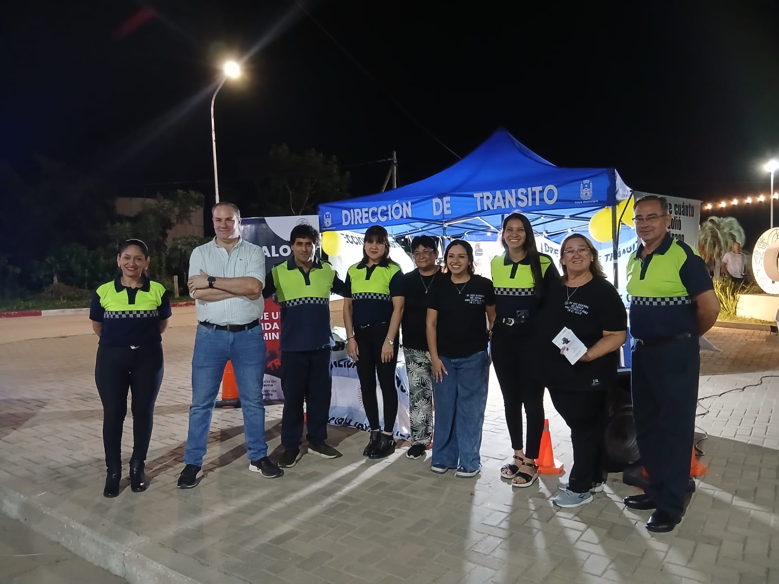 Equipo de Estrellas Amarillas Goya junto a la Dirección de Tránsito de la Municipalidad