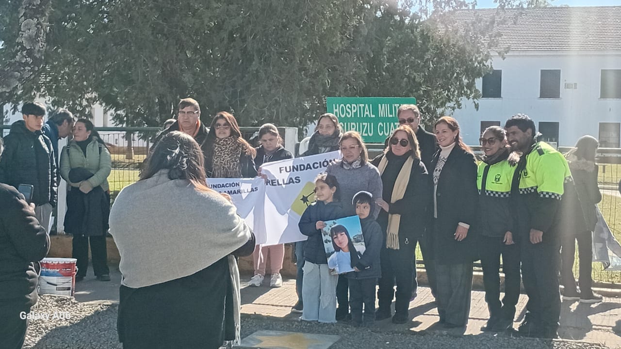 Estrella Amarilla en Curuzú Cuatiá, Corrientes, durante el homenaje a una víctima vial